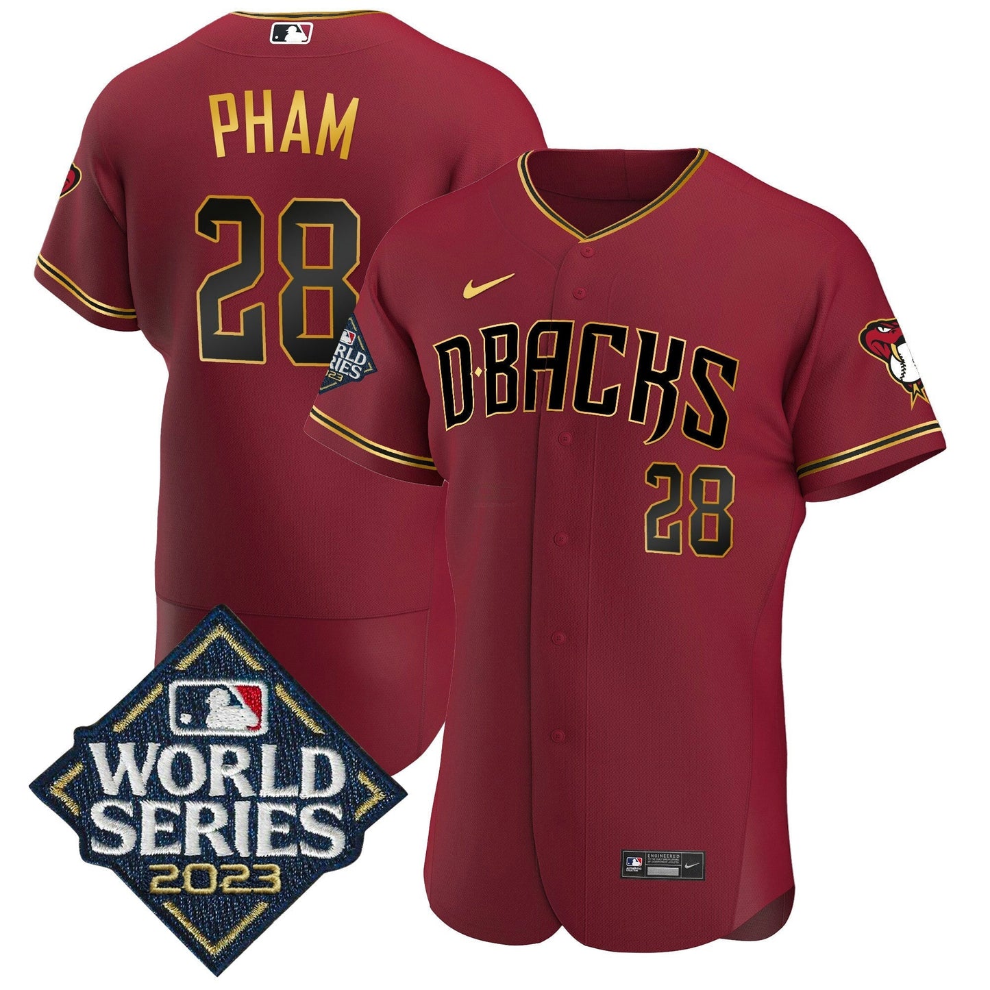 Camisa MLB Men’s 2023 World Series Flex Base Dourada Jersey