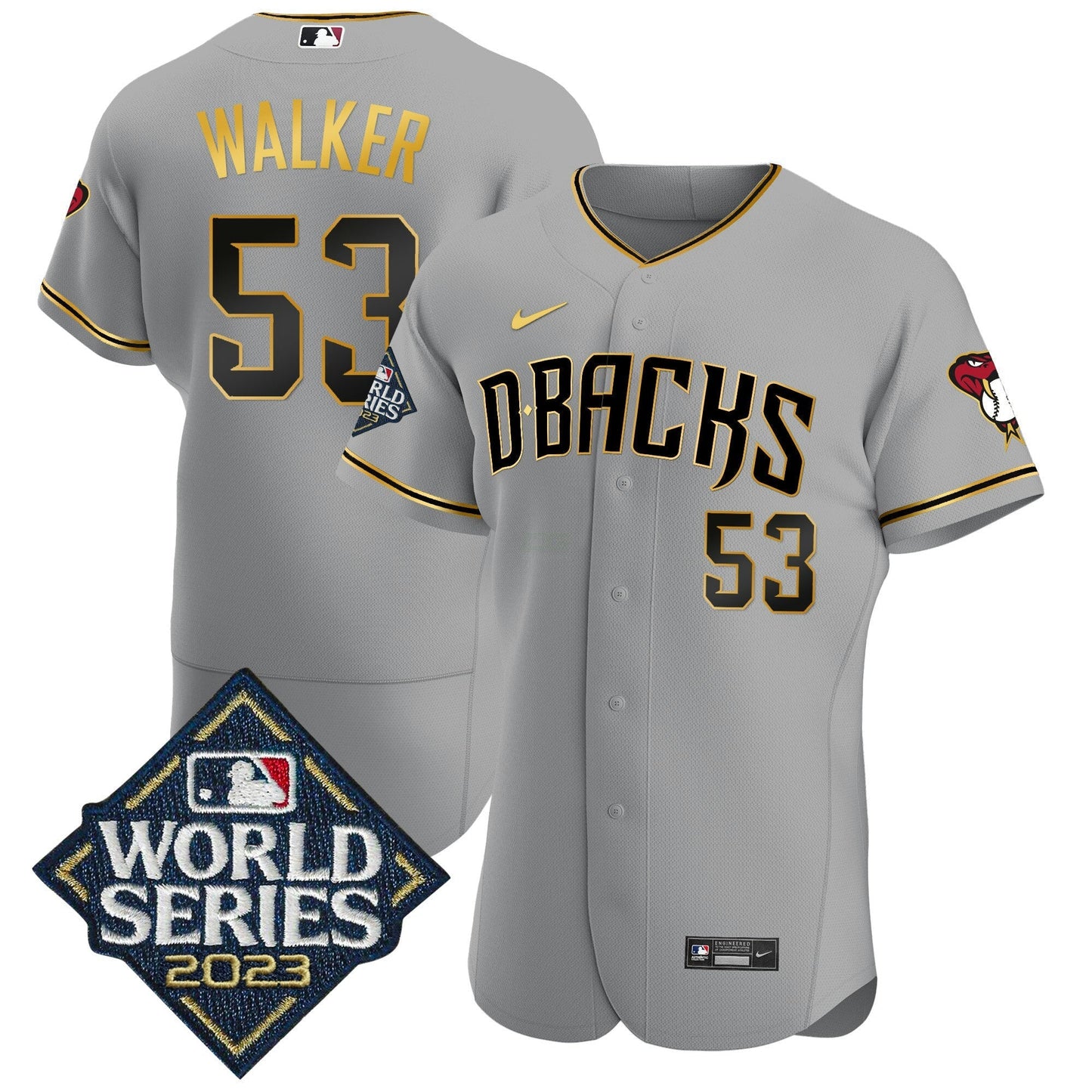 Camisa MLB Men’s 2023 World Series Flex Base Dourada Jersey
