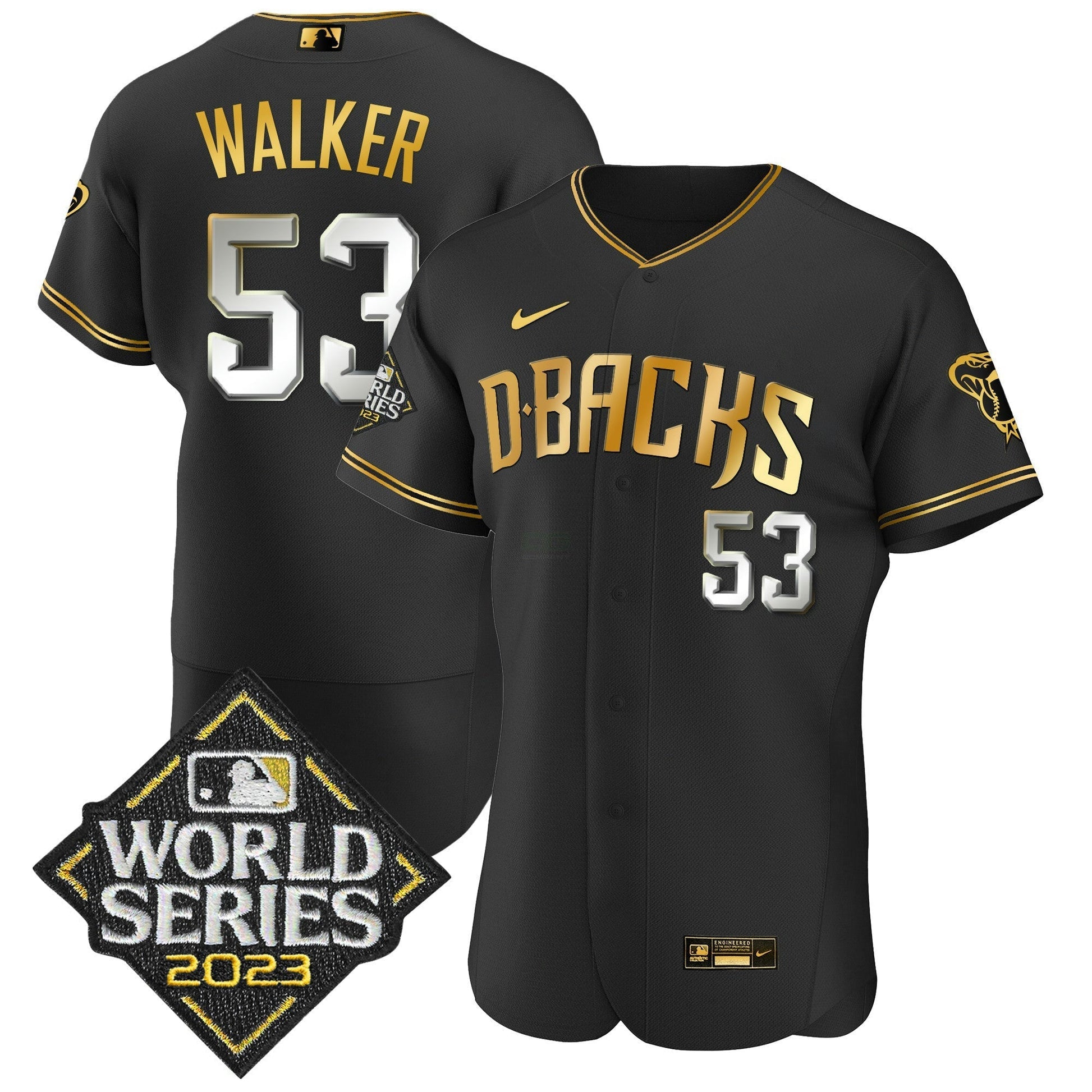 Camisa MLB Men’s 2023 World Series Flex Base Dourada Jersey