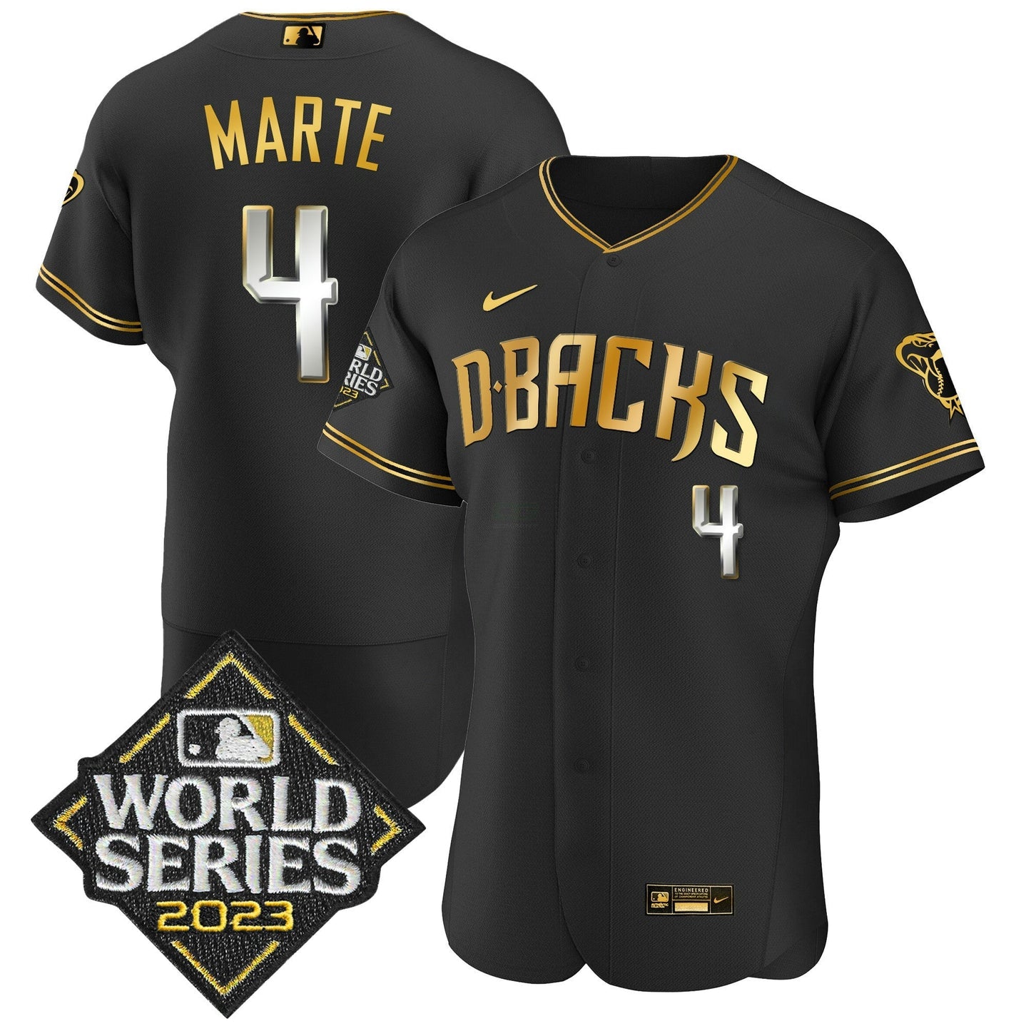 Camisa MLB Men’s 2023 World Series Flex Base Dourada Jersey