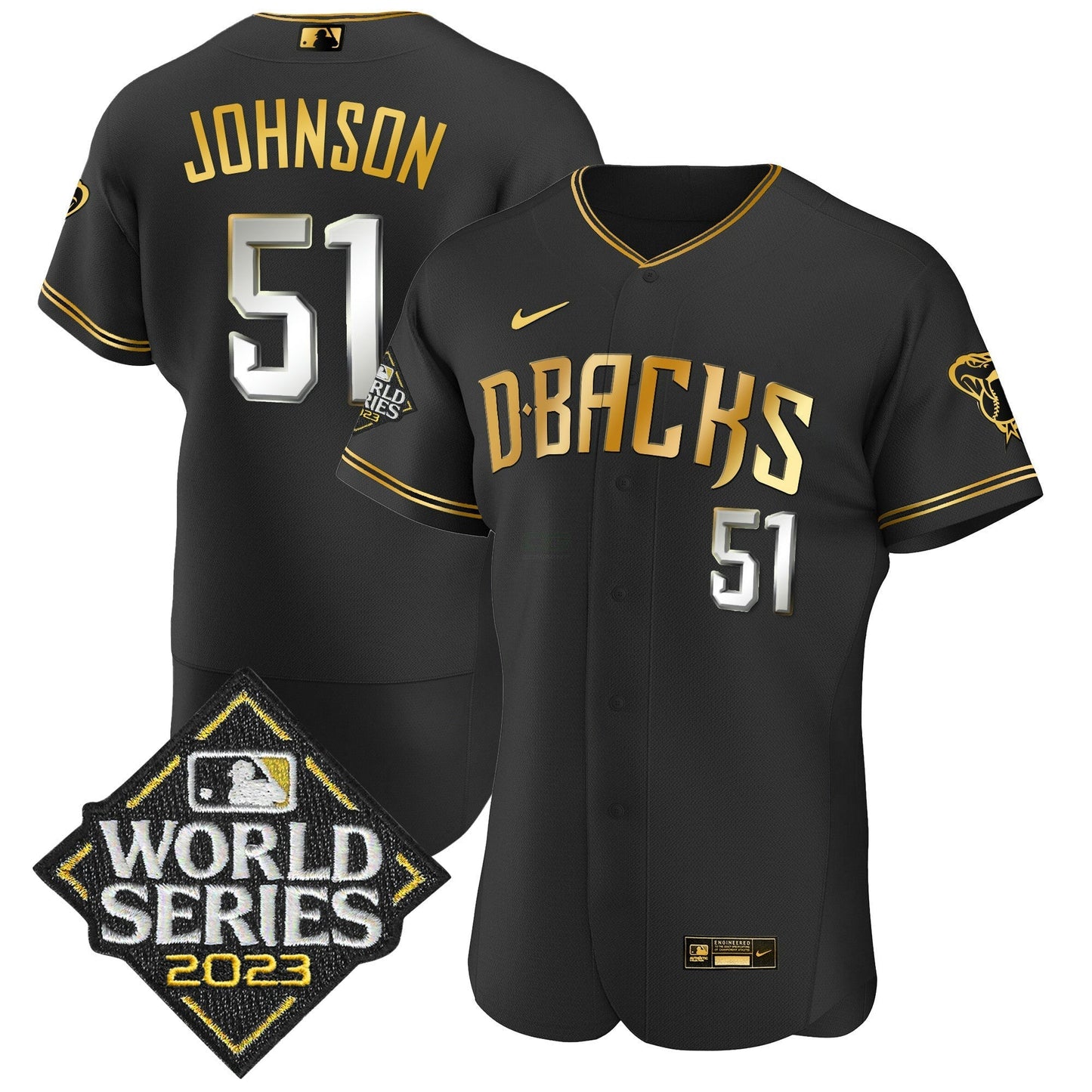 Camisa MLB Men’s 2023 World Series Flex Base Dourada Jersey