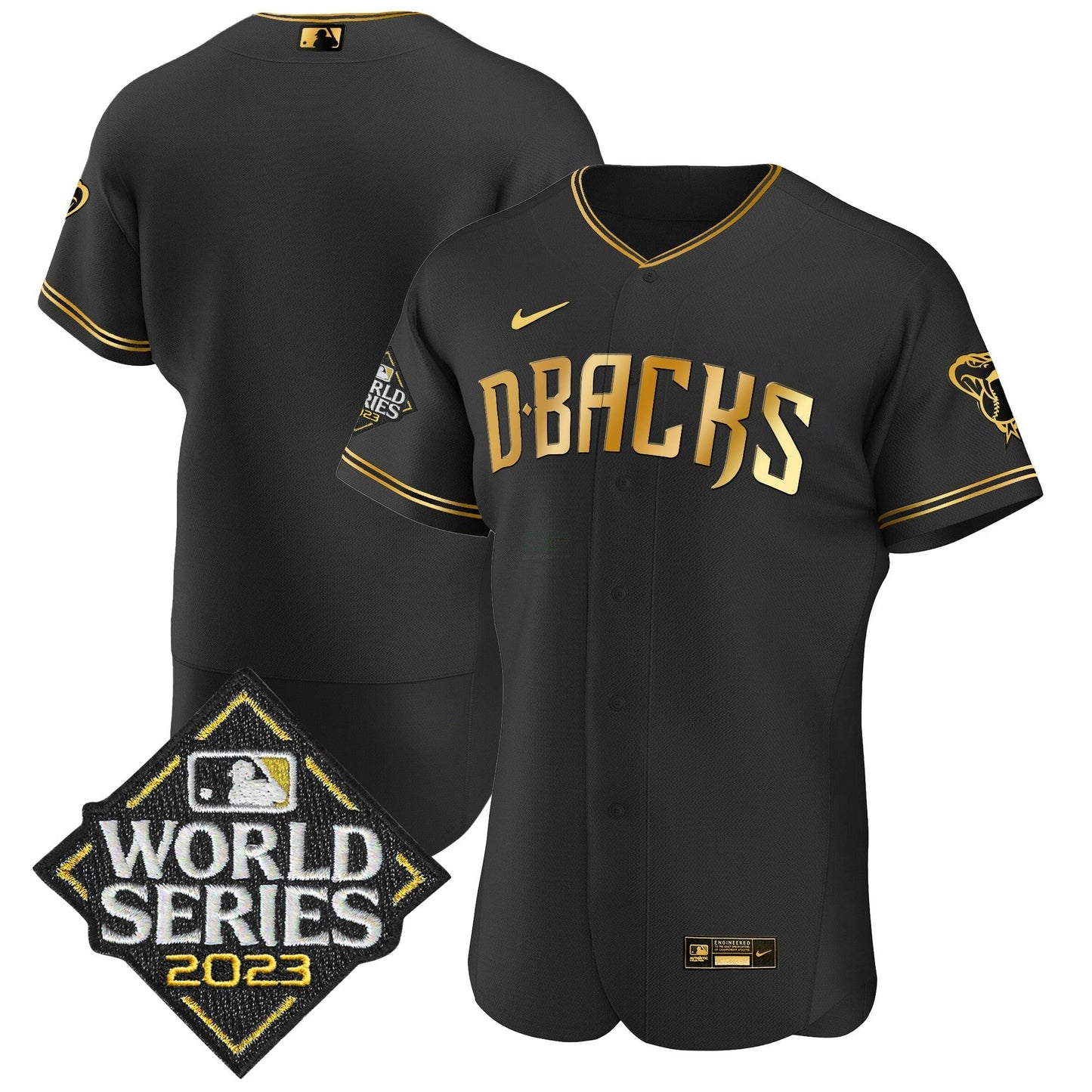 Camisa MLB Men’s 2023 World Series Flex Base Dourada Jersey