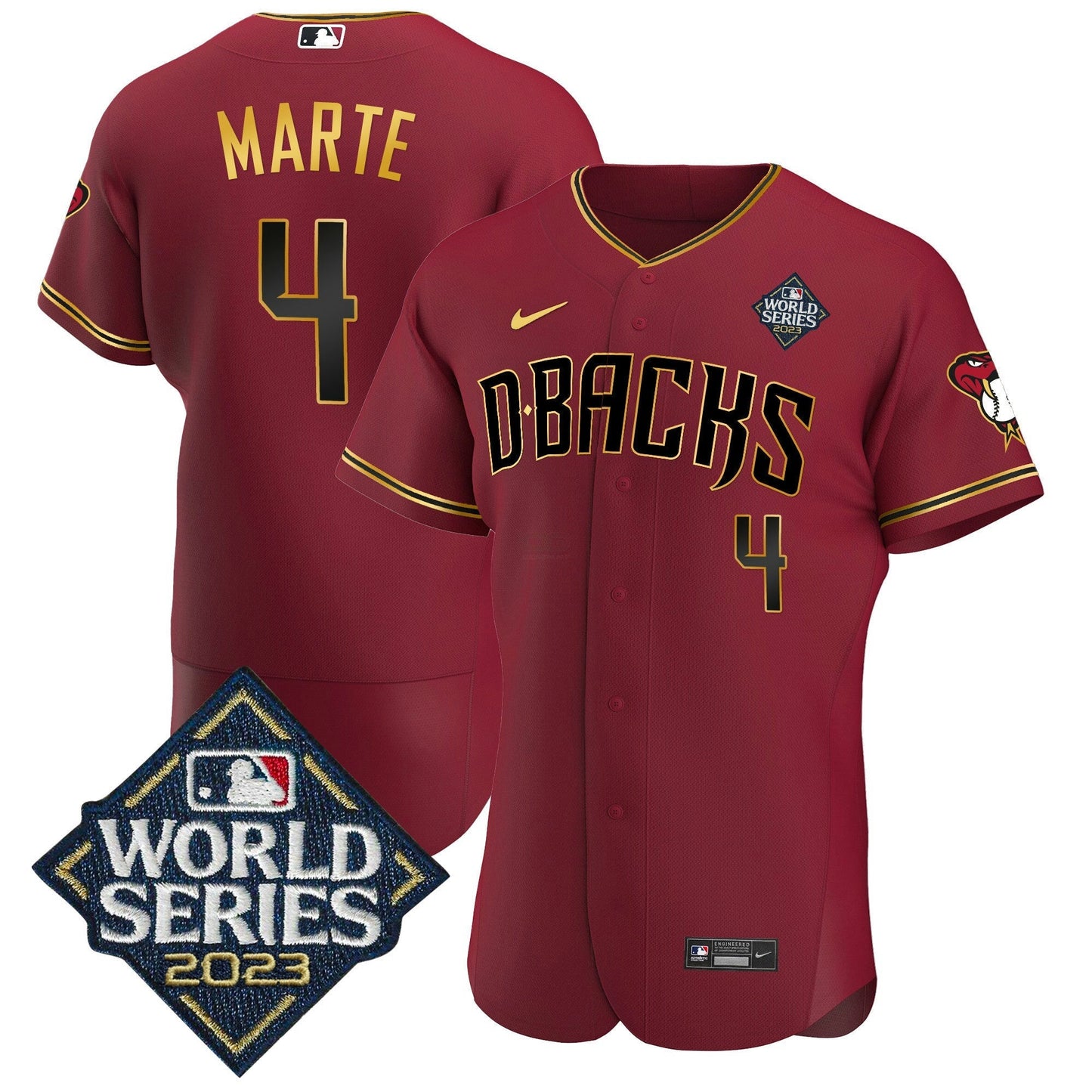 Camisa MLB Men’s 2023 World Series Flex Base Dourada Jersey V2
