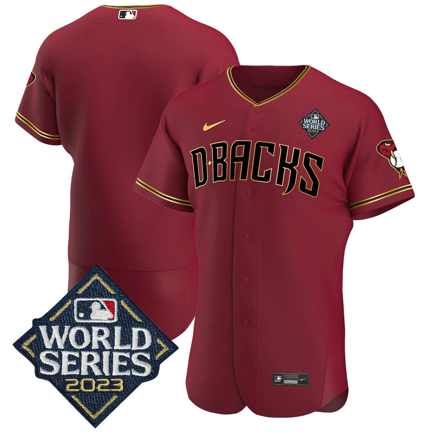Camisa MLB Men’s 2023 World Series Flex Base Dourada Jersey V2
