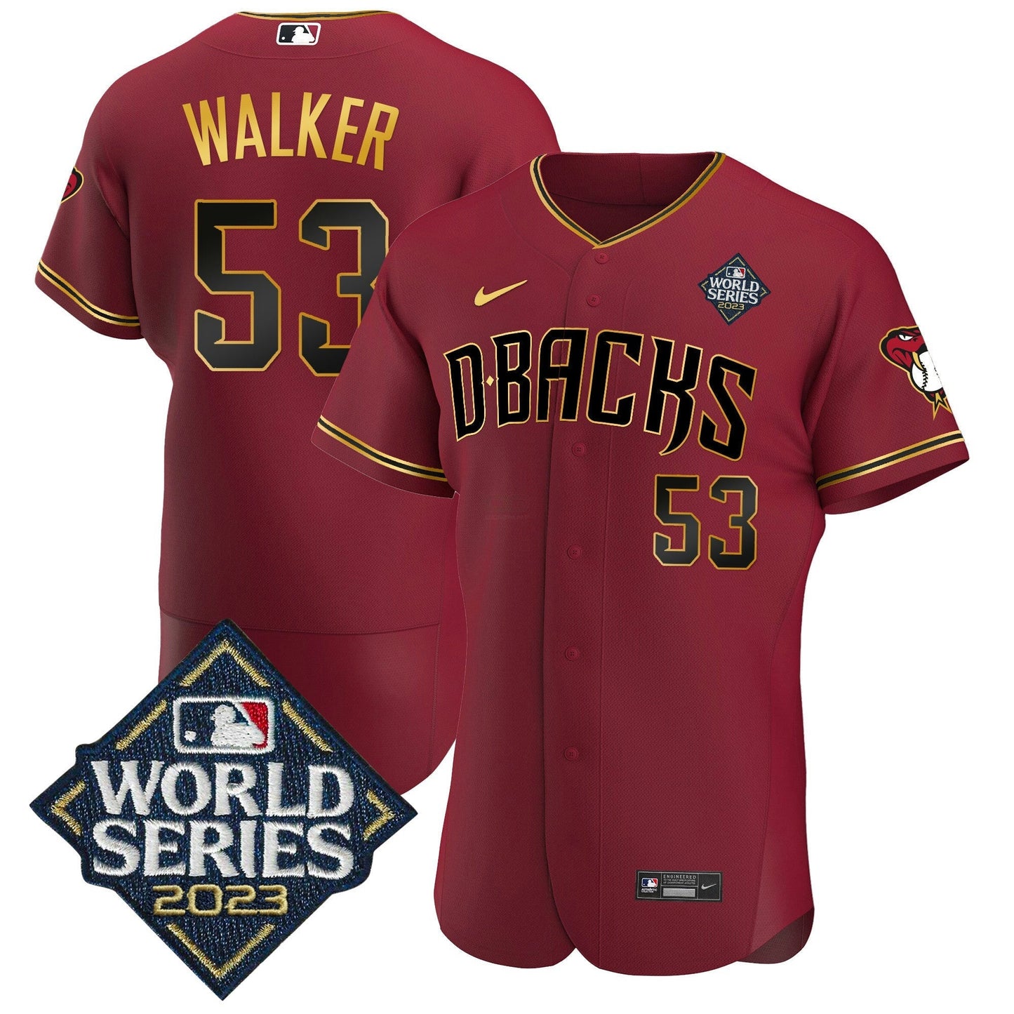 Camisa MLB Men’s 2023 World Series Flex Base Dourada Jersey V2
