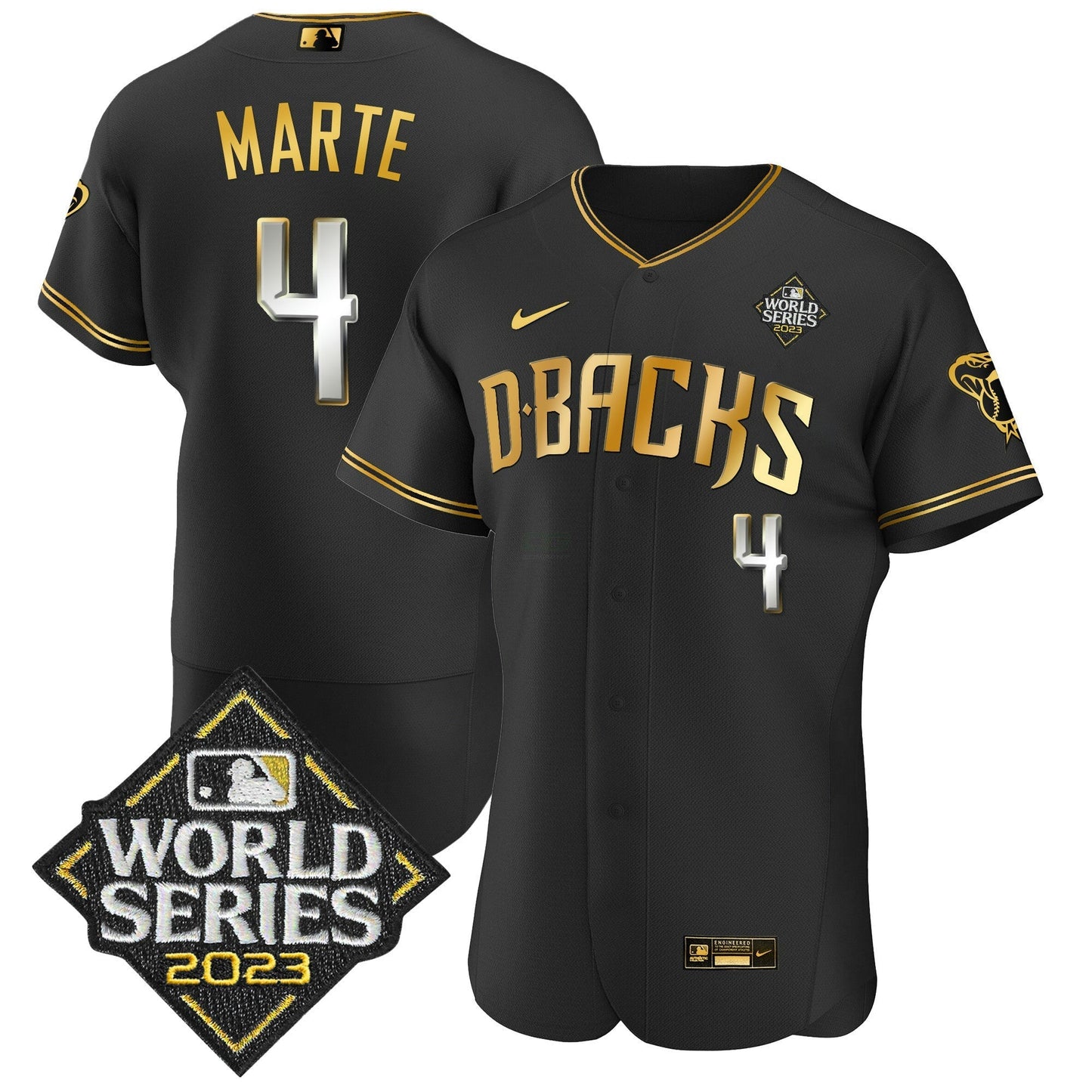 Camisa MLB Men’s 2023 World Series Flex Base Dourada Jersey V2