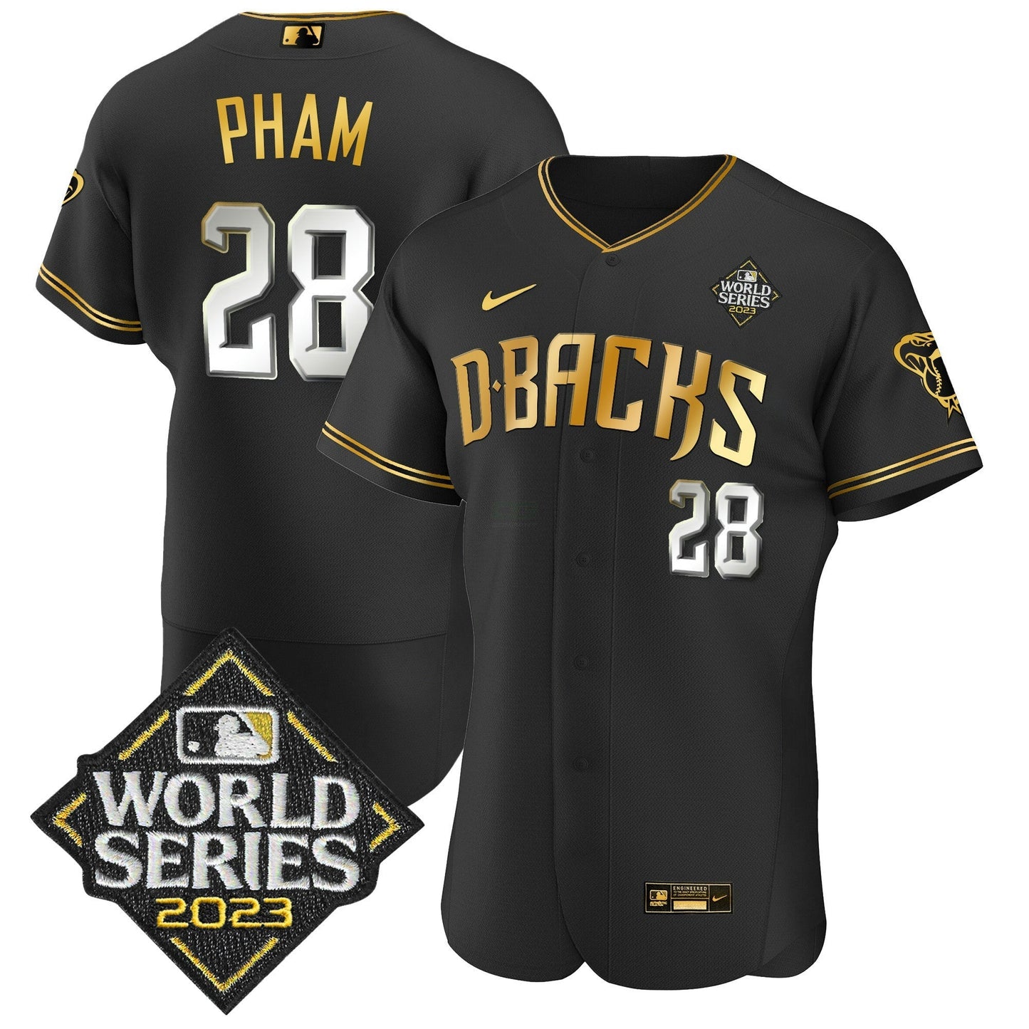 Camisa MLB Men’s 2023 World Series Flex Base Dourada Jersey V2