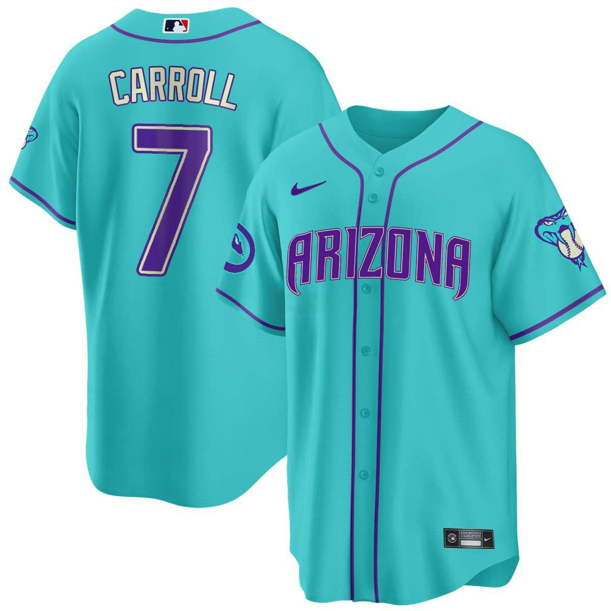 Camisa MLB Men’s 2024 Arizona Azul-petróleo Roxa Jersey