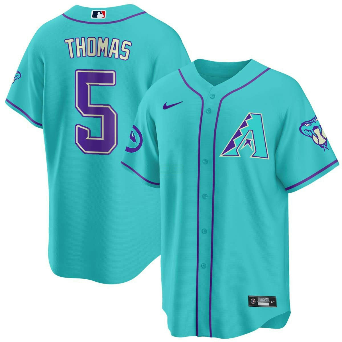 Camisa MLB Men’s 2024 Arizona Azul-petróleo Roxa Jersey