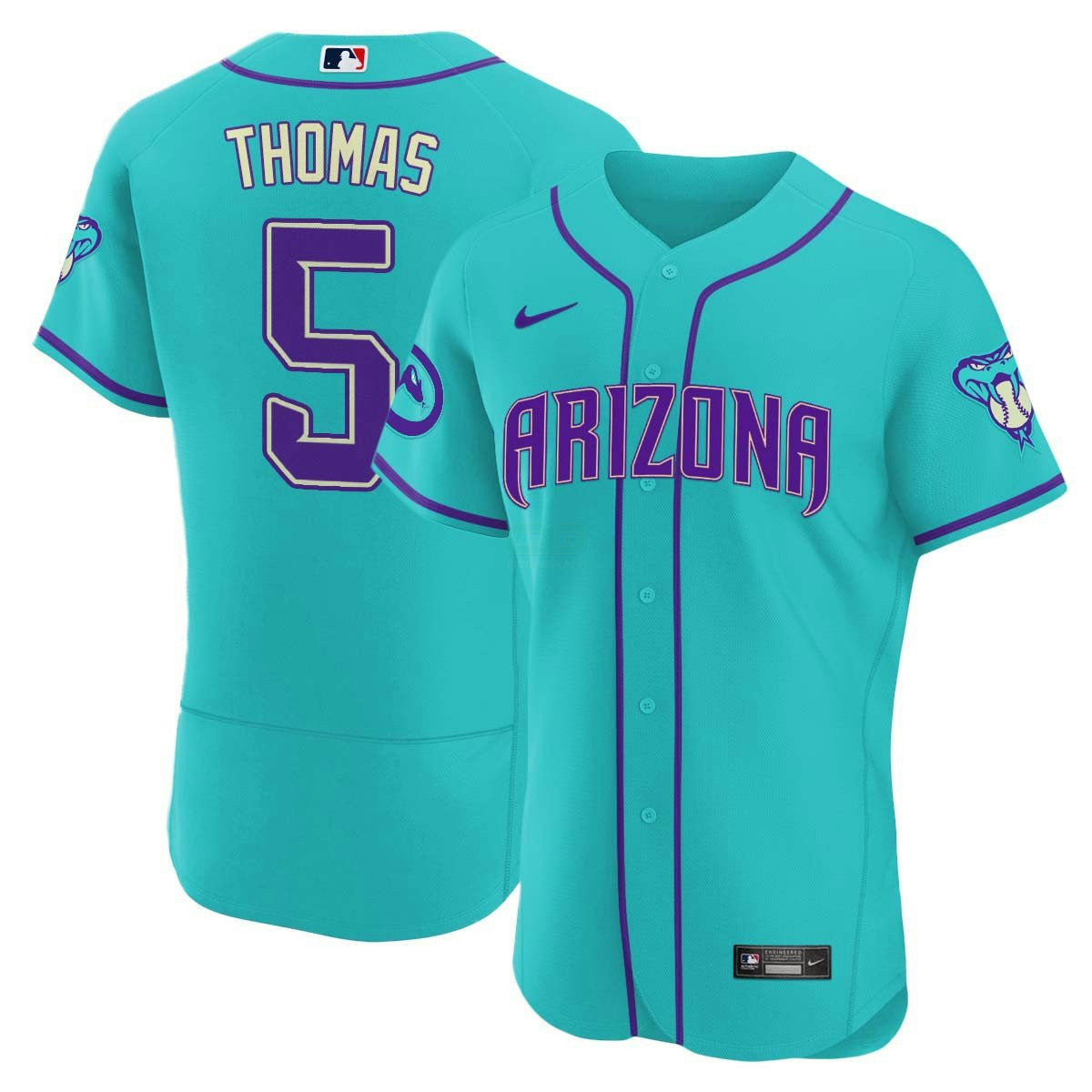 Camisa MLB Men’s 2024 Arizona Azul-petróleo Roxa Jersey