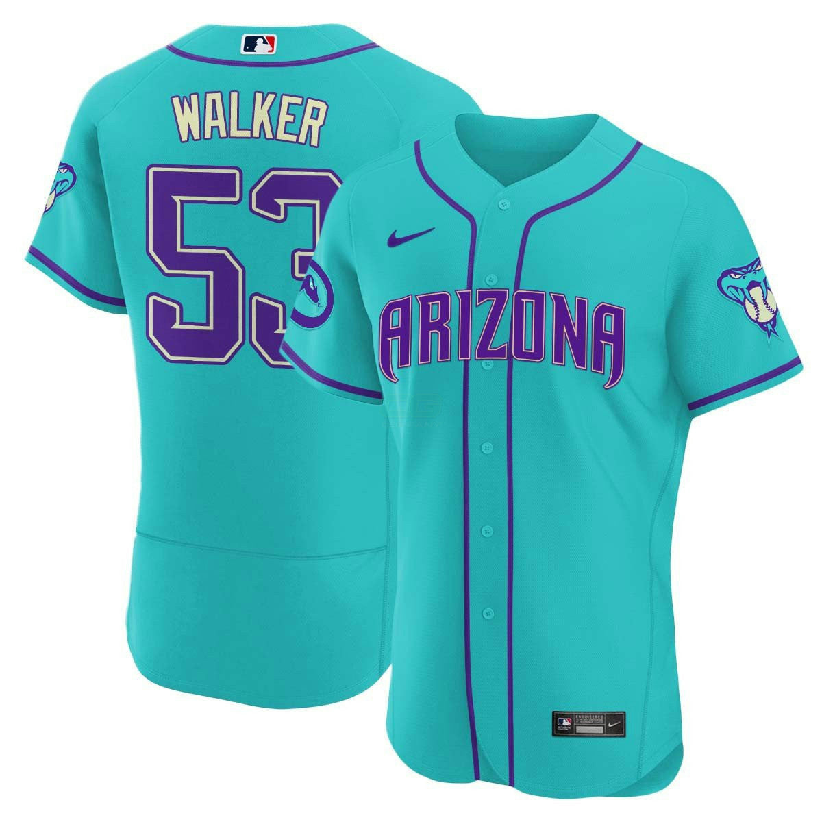 Camisa MLB Men’s 2024 Arizona Azul-petróleo Roxa Jersey