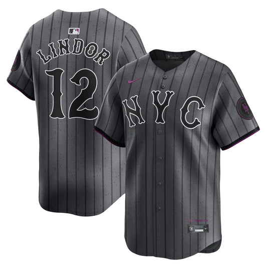Camisa MLB New York Mets Men’s 2024 City Connect Vapor Premier Limited Jersey – Graphite