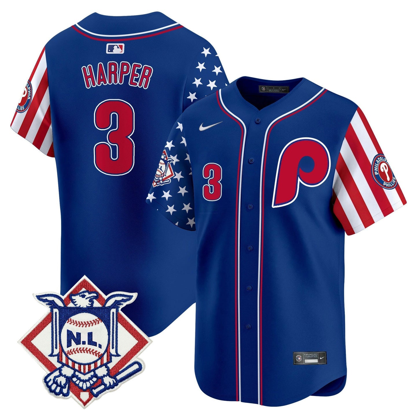 Camisa MLB Philadelphia Phillies Men’s 2024 Fourth of July Vapor Premier Limited Jersey
