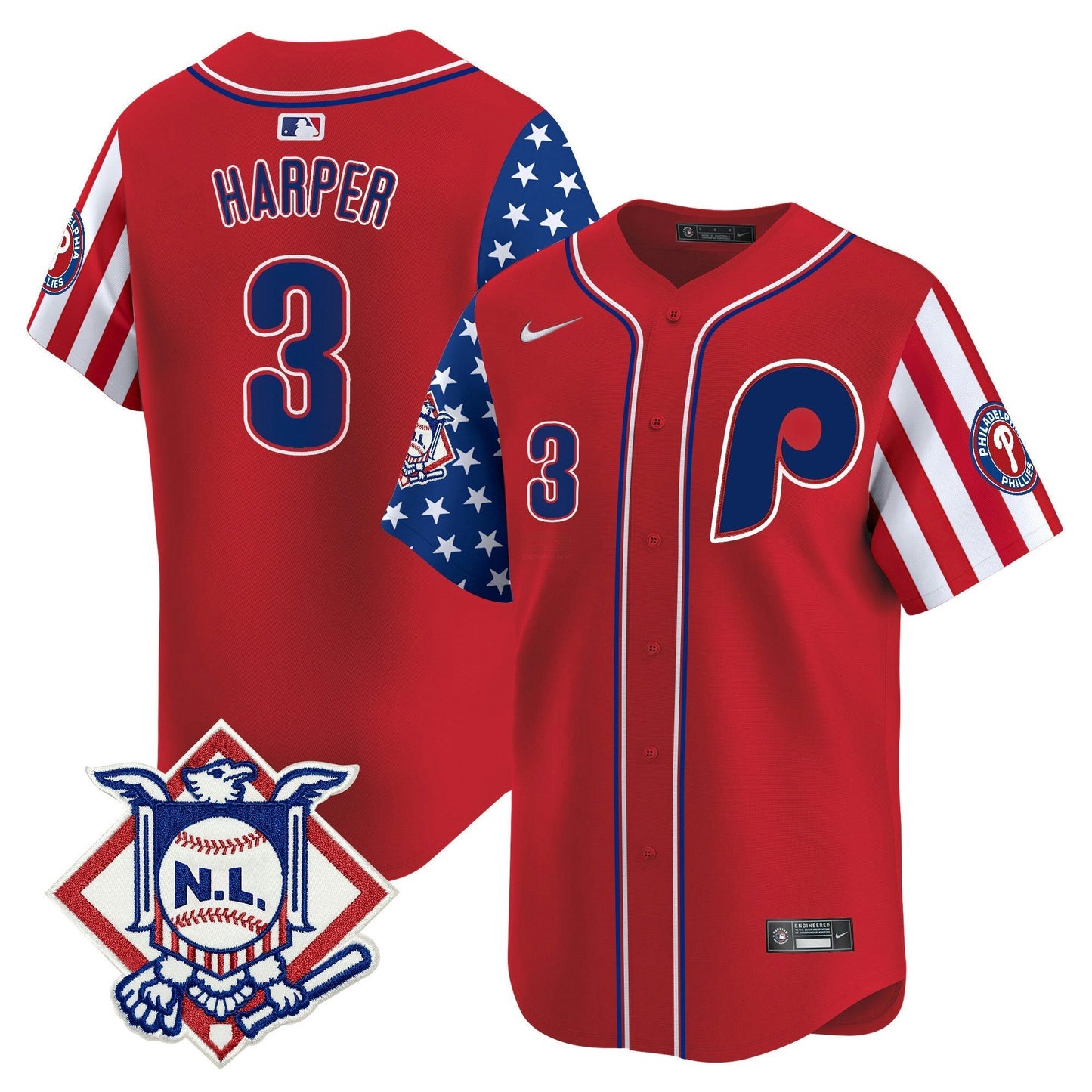 Camisa MLB Philadelphia Phillies Men’s 2024 Fourth of July Vapor Premier Limited Jersey