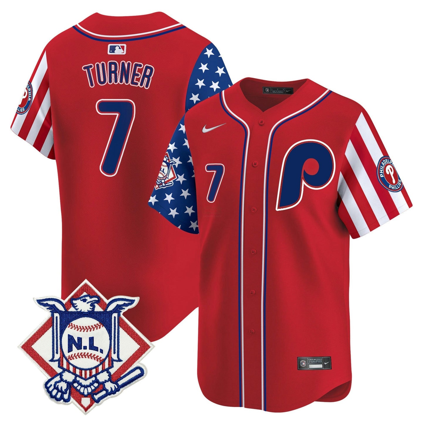 Camisa MLB Philadelphia Phillies Men’s 2024 Fourth of July Vapor Premier Limited Jersey