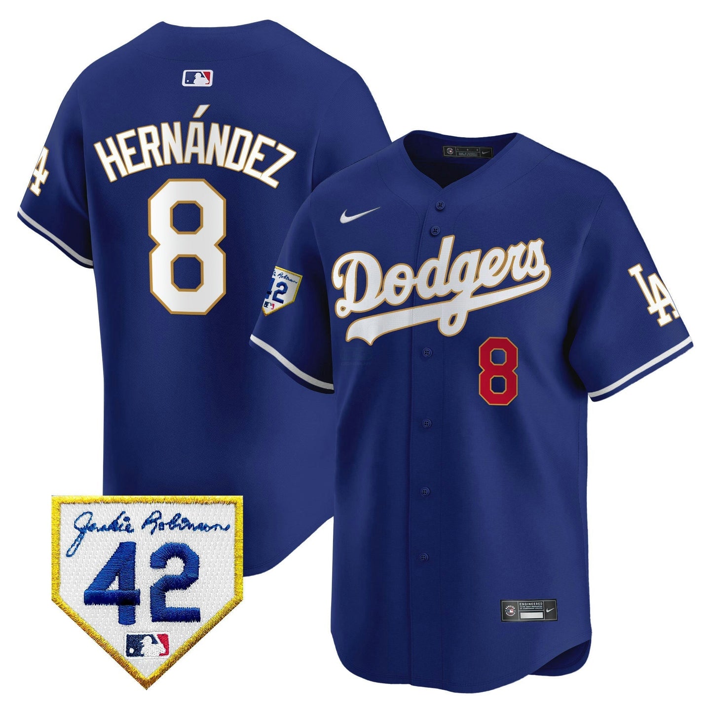 Camisa MLB Los Angeles Dodgers Men’s 2024 Jackie Robinson Patch Vapor Premier Limited Jersey