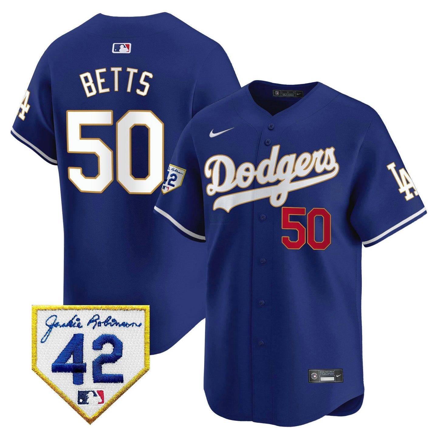 Camisa MLB Los Angeles Dodgers Men’s 2024 Jackie Robinson Patch Vapor Premier Limited Jersey