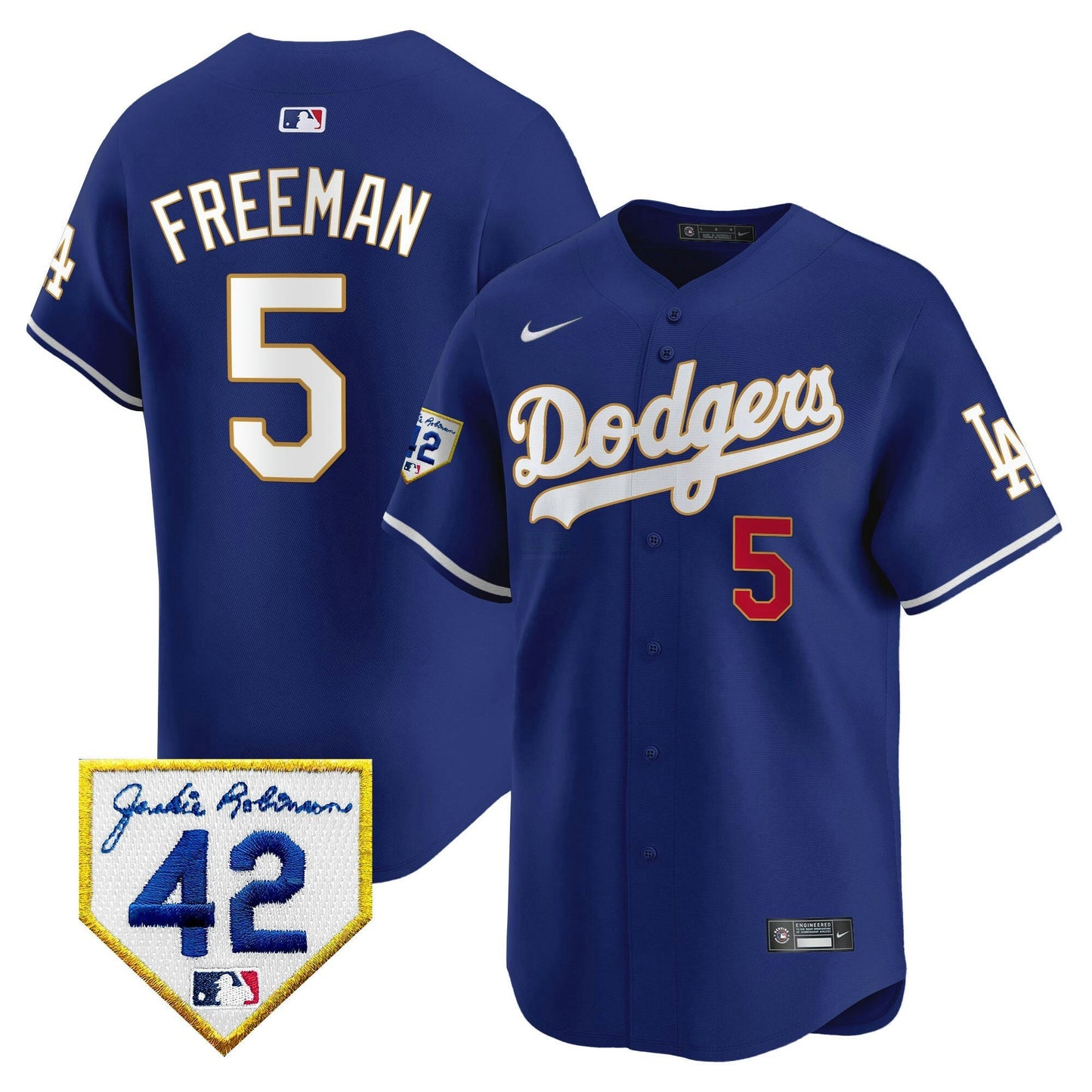 Camisa MLB Los Angeles Dodgers Men’s 2024 Jackie Robinson Patch Vapor Premier Limited Jersey