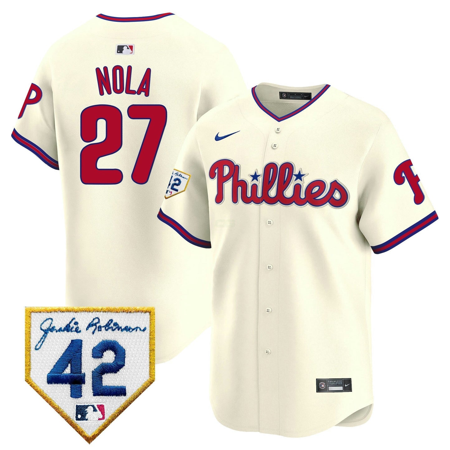 Camisa MLB Philadelphia Phillies Men’s 2024 Jackie Robinson Patch Vapor Premier Limited Jersey