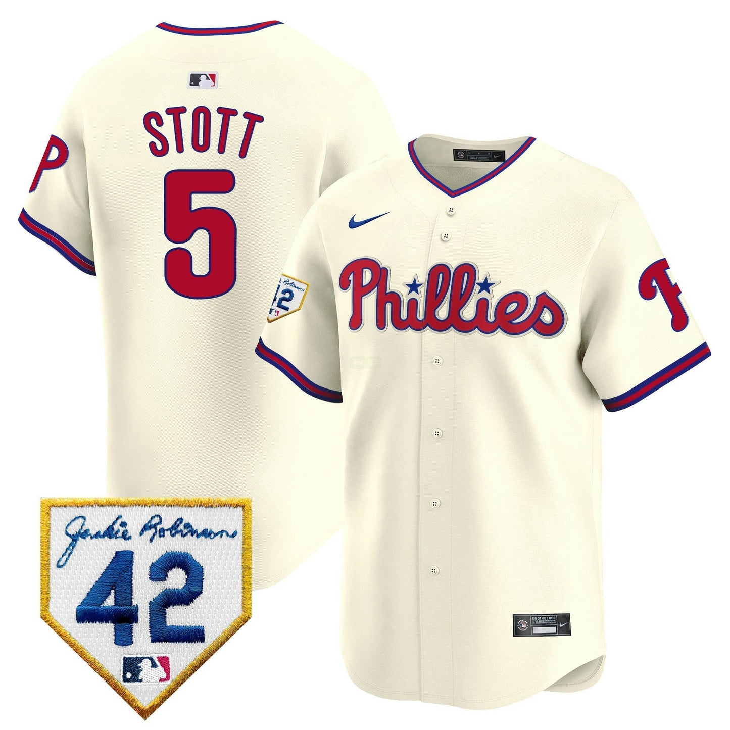 Camisa MLB Philadelphia Phillies Men’s 2024 Jackie Robinson Patch Vapor Premier Limited Jersey
