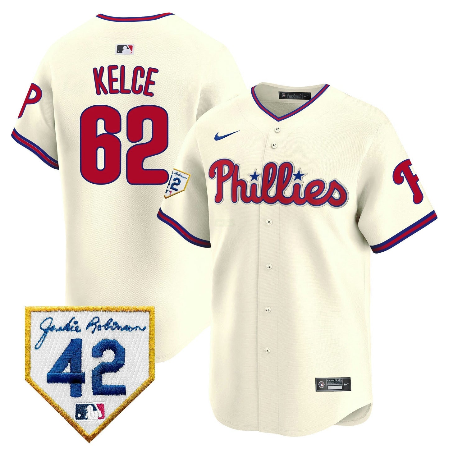 Camisa MLB Philadelphia Phillies Men’s 2024 Jackie Robinson Patch Vapor Premier Limited Jersey
