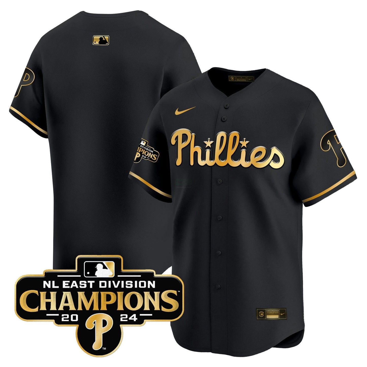 Camisa MLB Men’s 2024 NL East Division Champions Dourada Vapor Premier Limited Jersey
