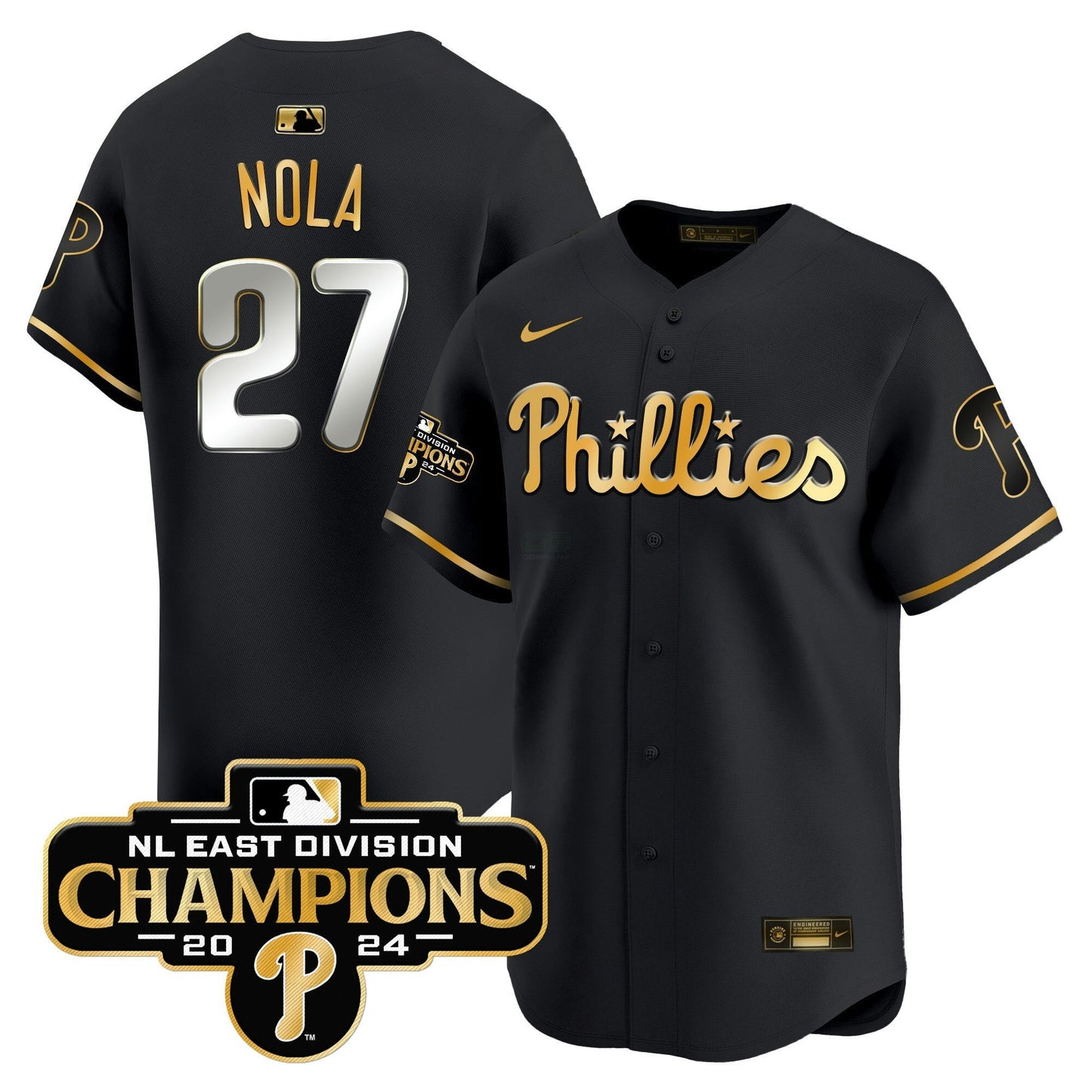 Camisa MLB Men’s 2024 NL East Division Champions Dourada Vapor Premier Limited Jersey
