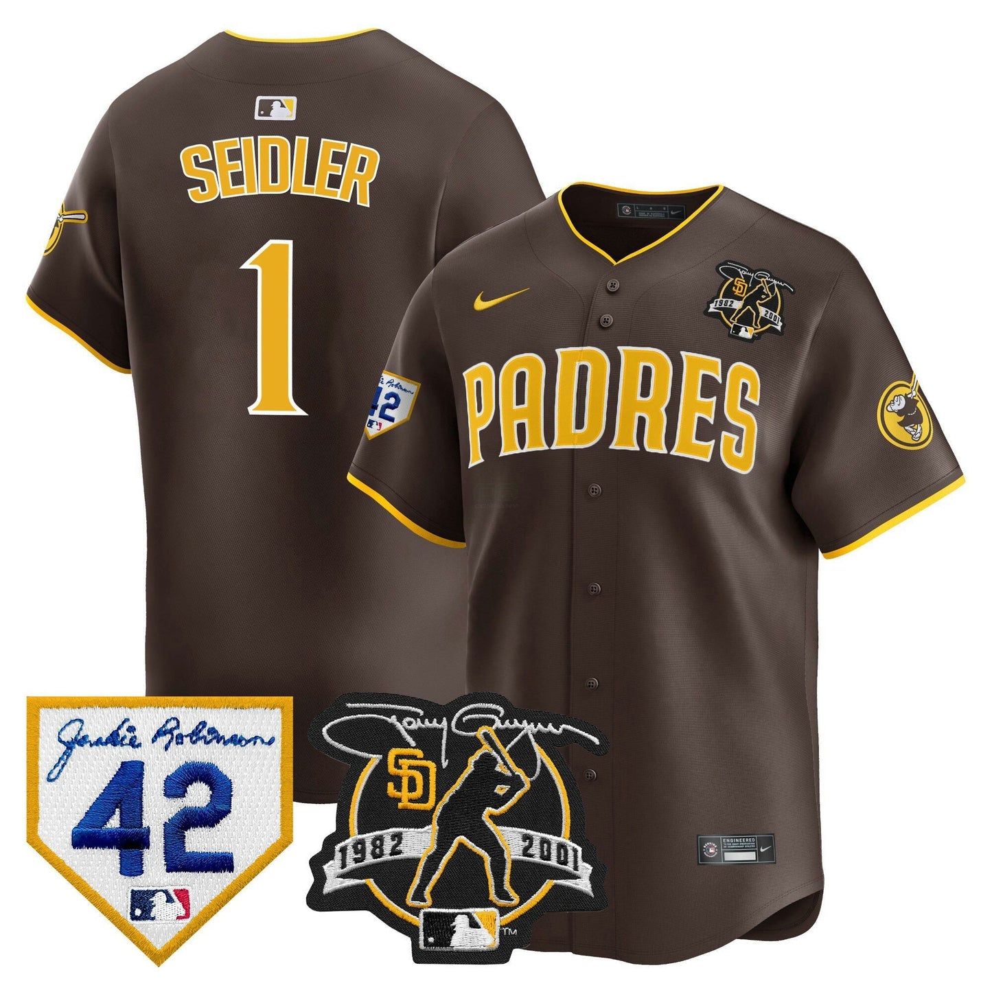 Camisa MLB Men’s 2024 Tony Gwynn & Robinson Patch Vapor Premier Limited Jersey
