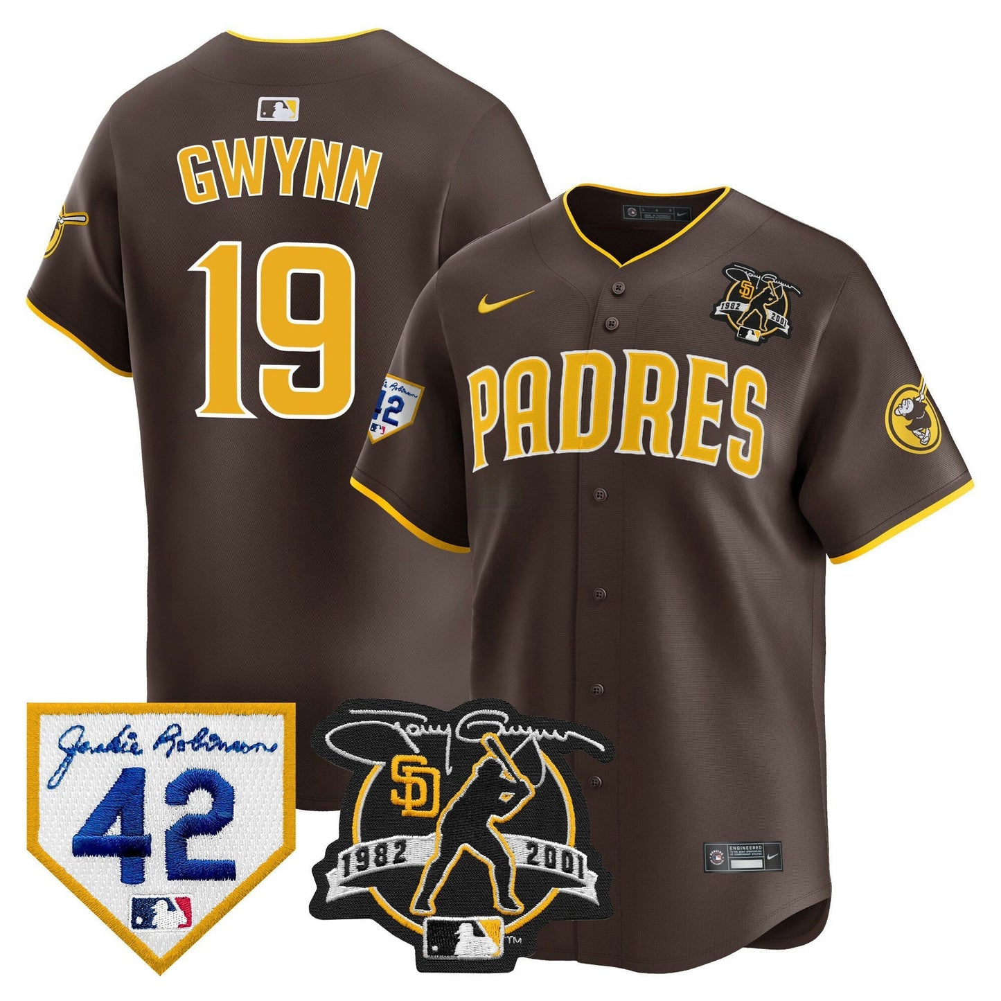 Camisa MLB Men’s 2024 Tony Gwynn & Robinson Patch Vapor Premier Limited Jersey