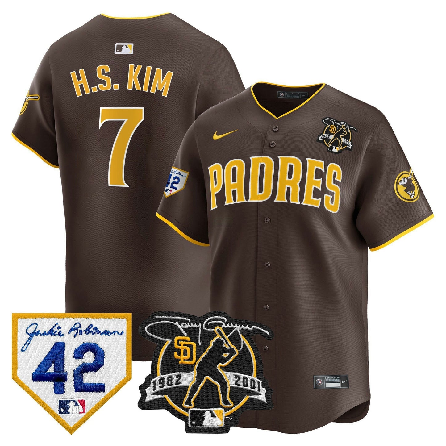 Camisa MLB Men’s 2024 Tony Gwynn & Robinson Patch Vapor Premier Limited Jersey