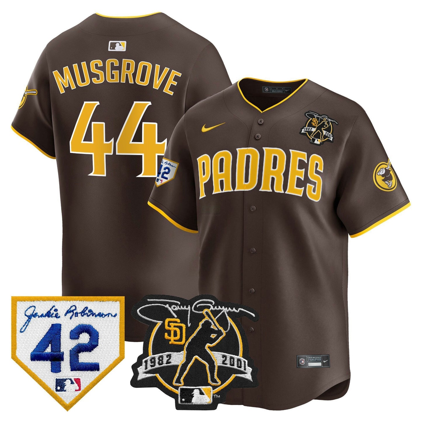 Camisa MLB Men’s 2024 Tony Gwynn & Robinson Patch Vapor Premier Limited Jersey