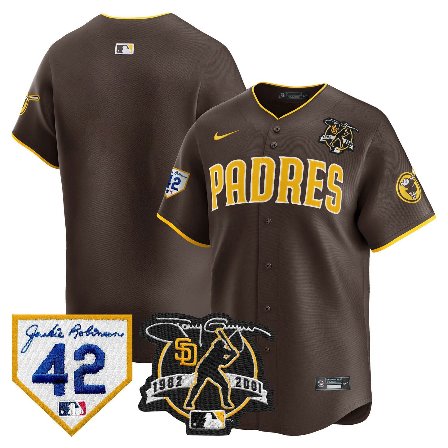 Camisa MLB Men’s 2024 Tony Gwynn & Robinson Patch Vapor Premier Limited Jersey