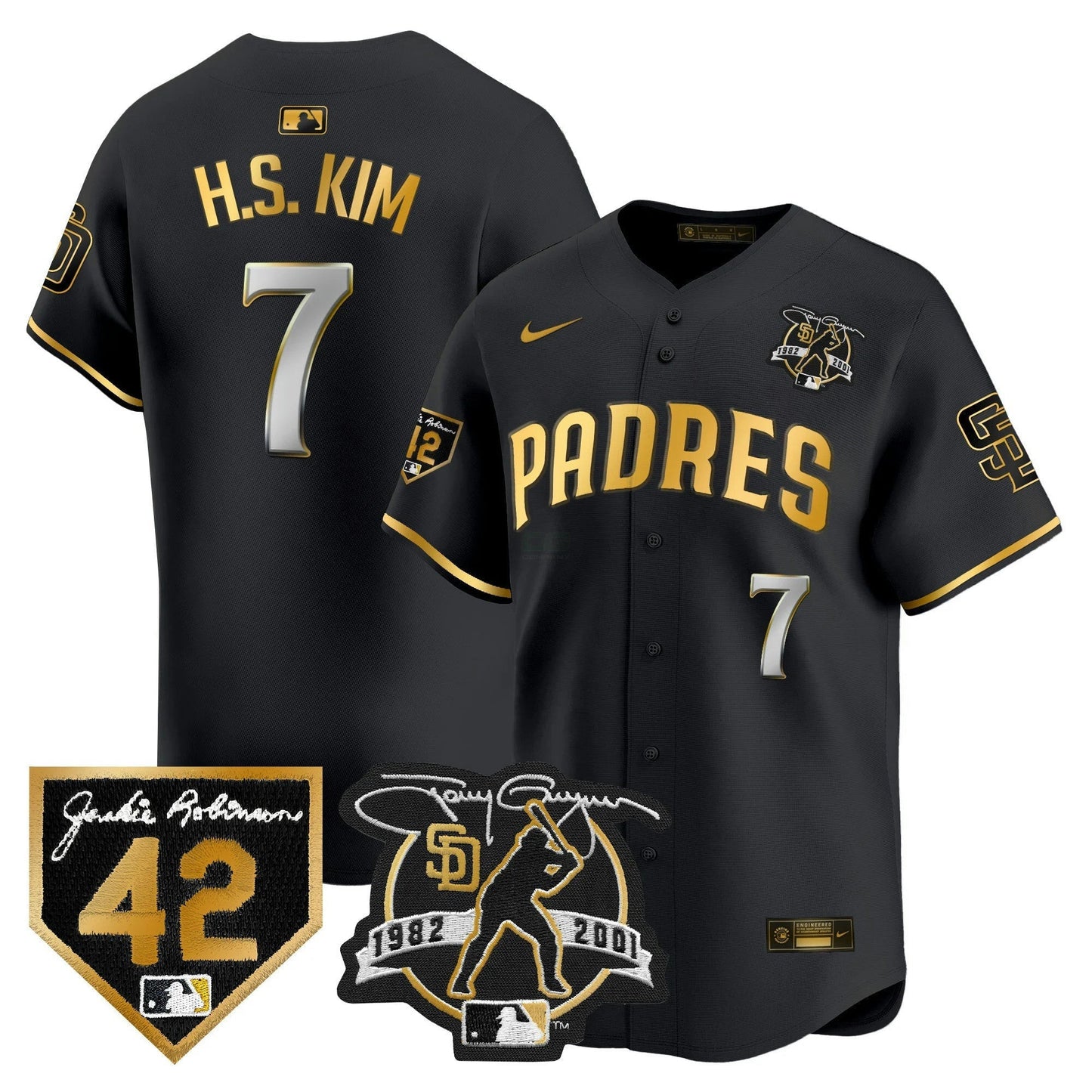 Camisa MLB Men’s 2024 Tony Gwynn & Robinson Patch Vapor Premier Limited Jersey
