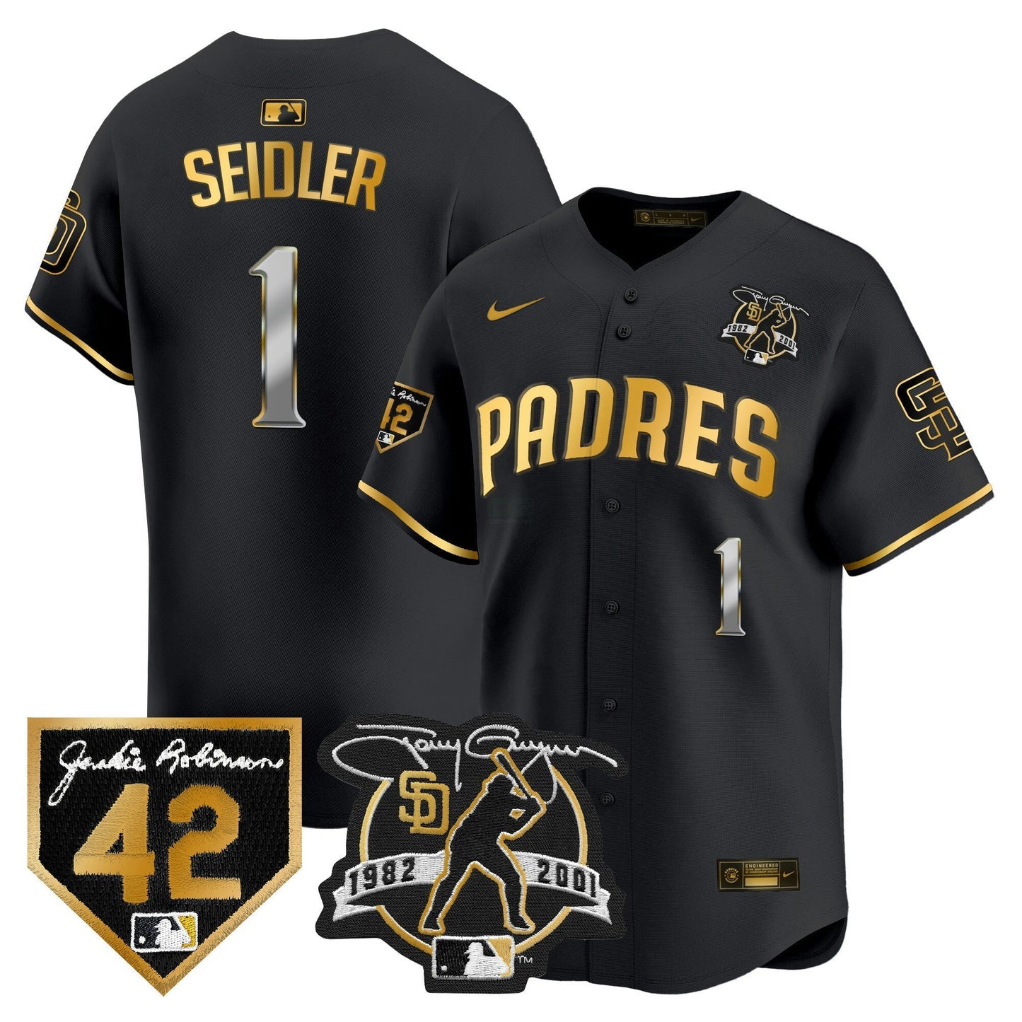 Camisa MLB Men’s 2024 Tony Gwynn & Robinson Patch Vapor Premier Limited Jersey
