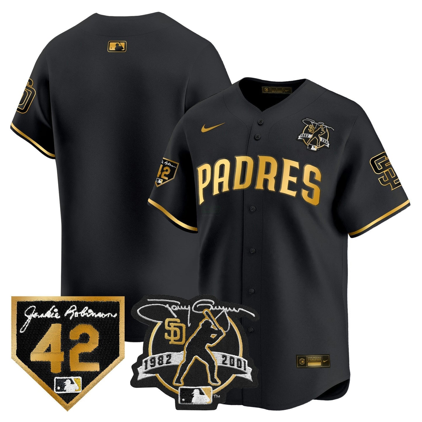 Camisa MLB Men’s 2024 Tony Gwynn & Robinson Patch Vapor Premier Limited Jersey