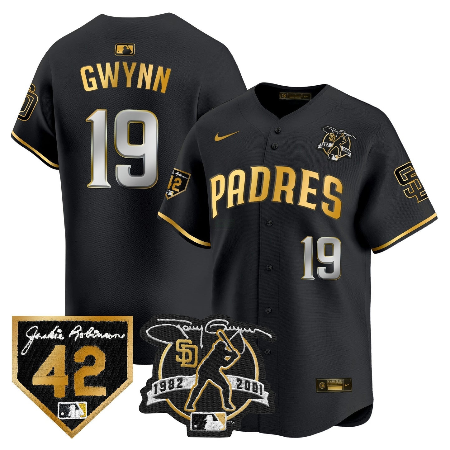 Camisa MLB Men’s 2024 Tony Gwynn & Robinson Patch Vapor Premier Limited Jersey