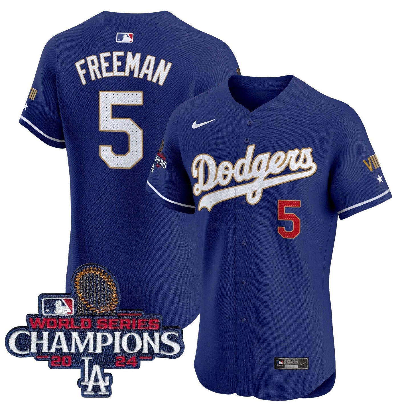 Camisa MLB Men’s 2024 World Series Champions Dourada Trim Vapor Premier Elite Jersey V3