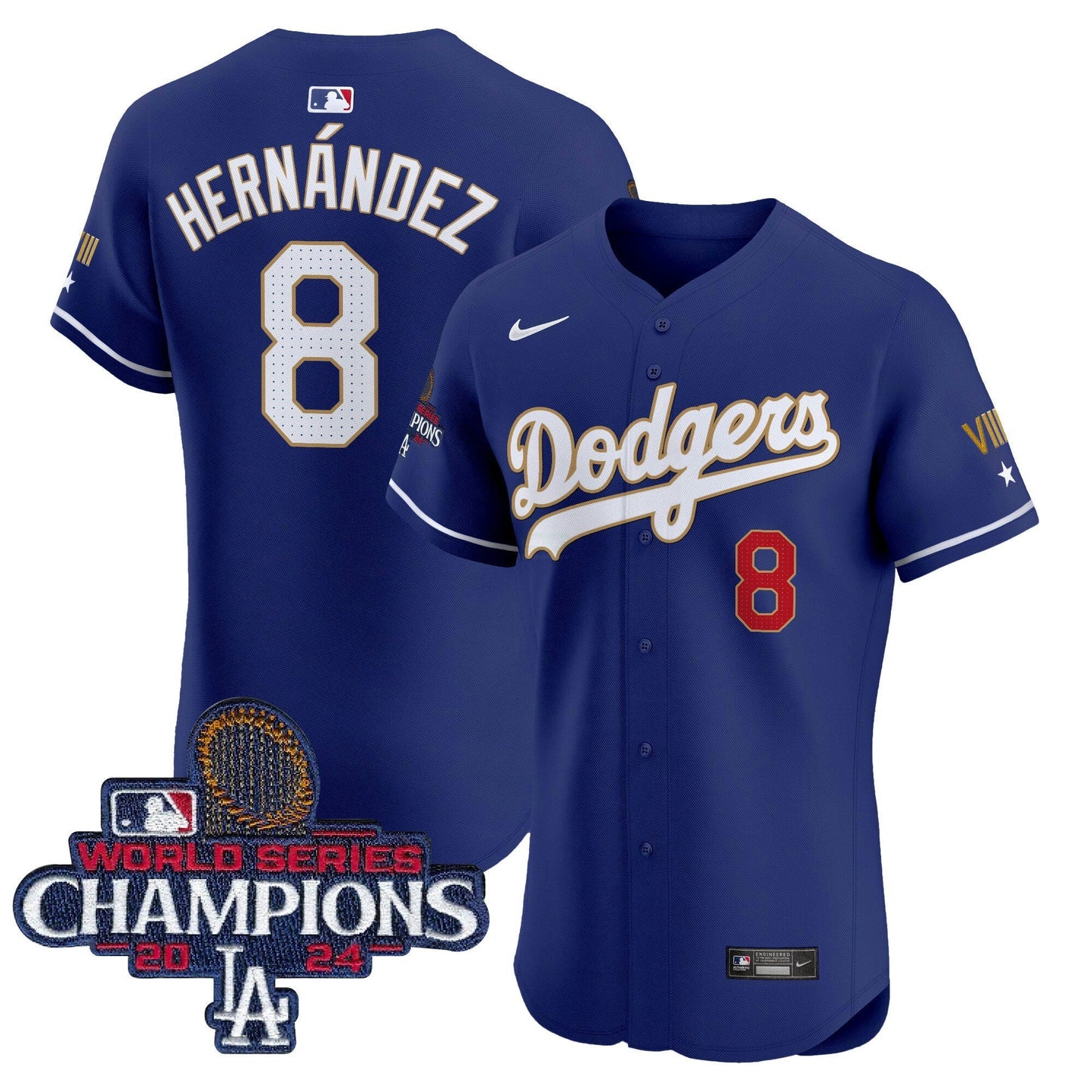 Camisa MLB Men’s 2024 World Series Champions Dourada Trim Vapor Premier Elite Jersey V3