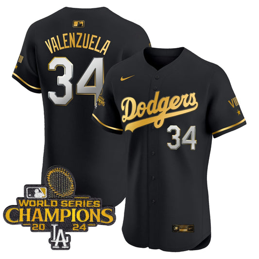 Camisa MLB Men’s 2024 World Series Champions Dourada Trim Vapor Premier Elite Jersey V3