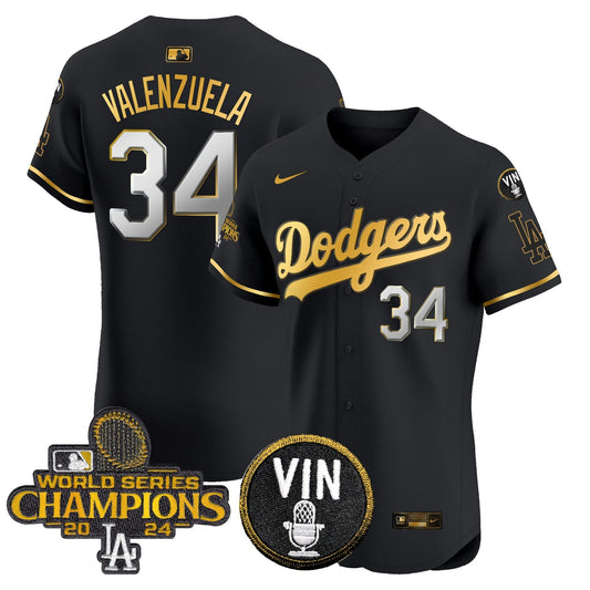 Camisa MLB Men’s 2024 World Series Champions Dourada Trim Vapor Premier Elite Jersey