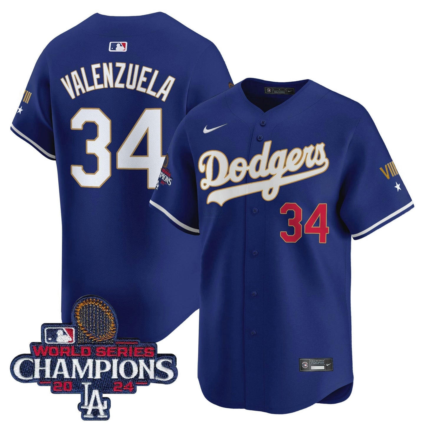 Camisa MLB Men’s 2024 World Series Champions Dourada Trim Vapor Premier Limited Jersey