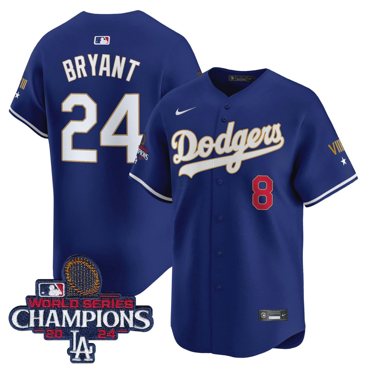Camisa MLB Men’s 2024 World Series Champions Dourada Trim Vapor Premier Limited Jersey
