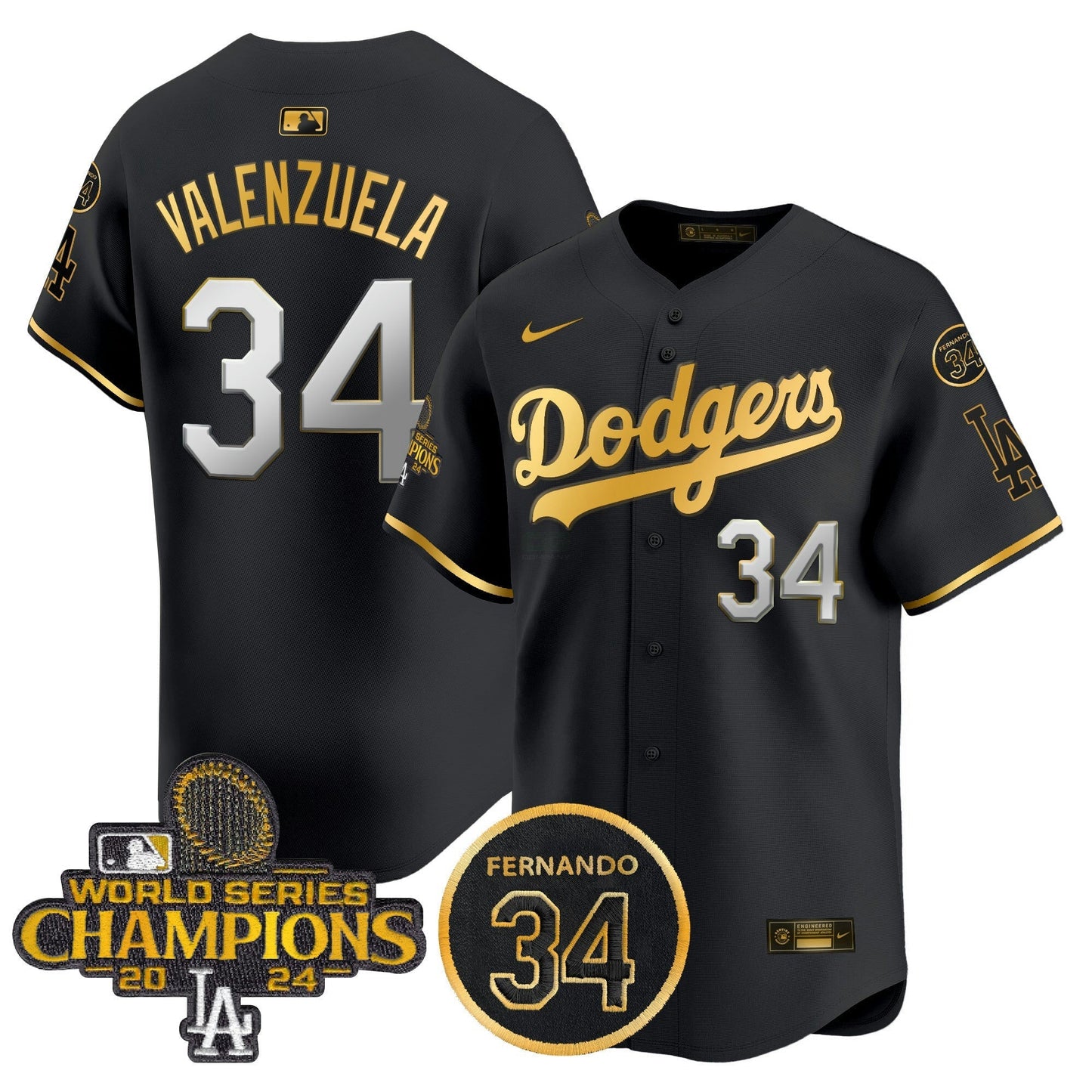 Camisa MLB Men’s 2024 World Series Champions Dourada Trim Vapor Premier Limited Jersey V2