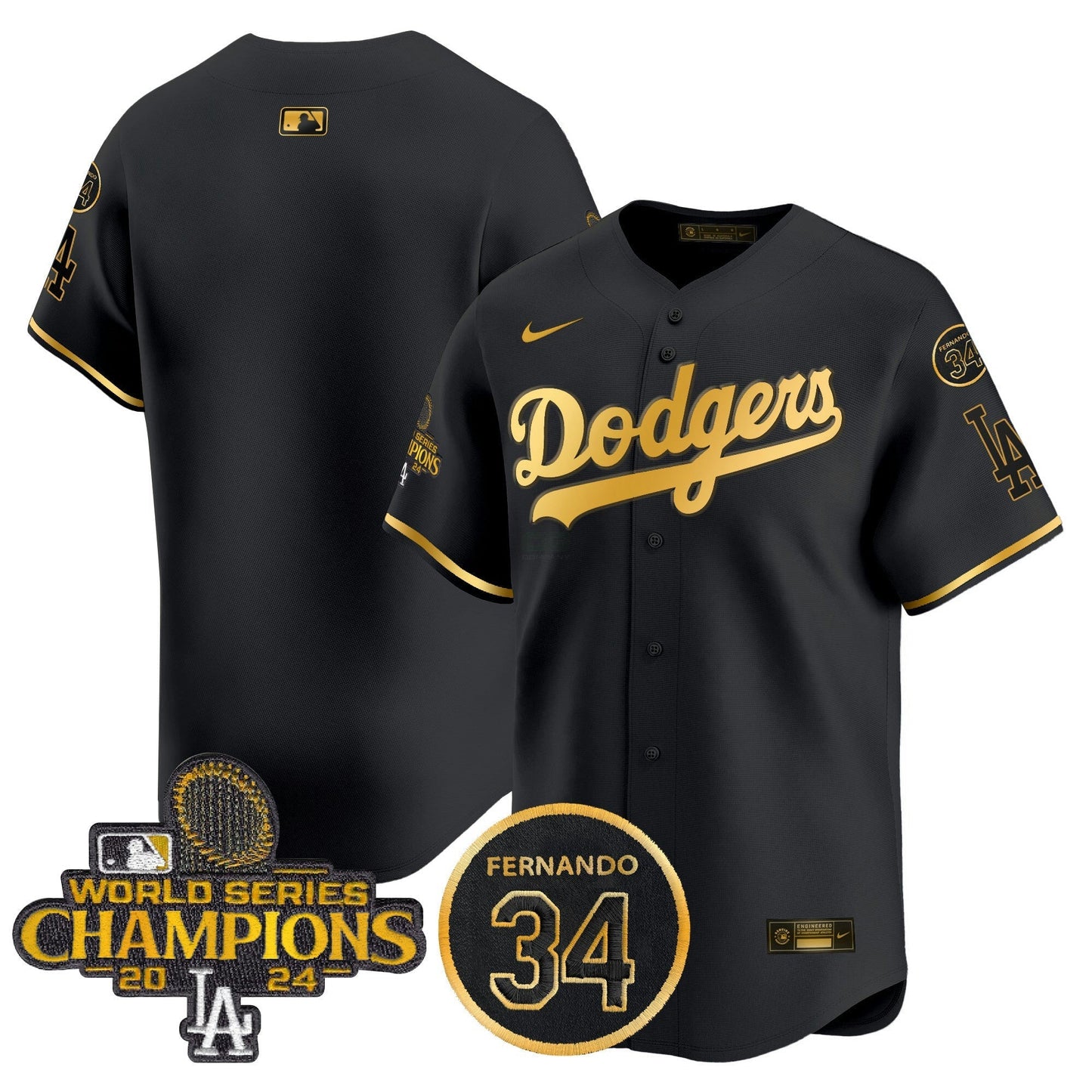 Camisa MLB Men’s 2024 World Series Champions Dourada Trim Vapor Premier Limited Jersey V2