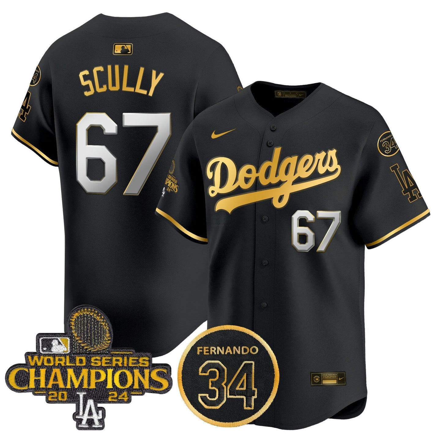 Camisa MLB Men’s 2024 World Series Champions Dourada Trim Vapor Premier Limited Jersey V2