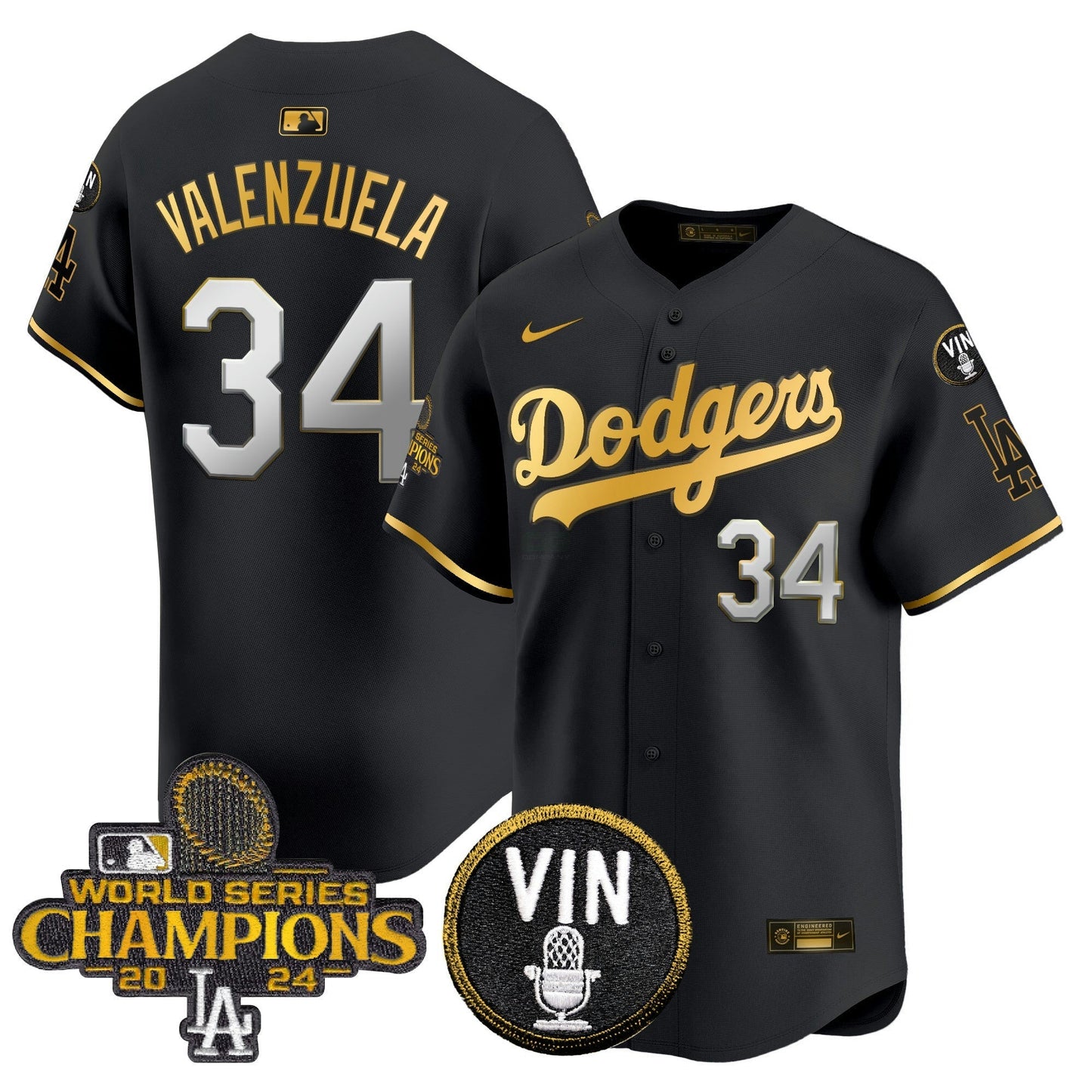Camisa MLB Men’s 2024 World Series Champions Dourada Trim Vapor Premier Limited Jersey V3