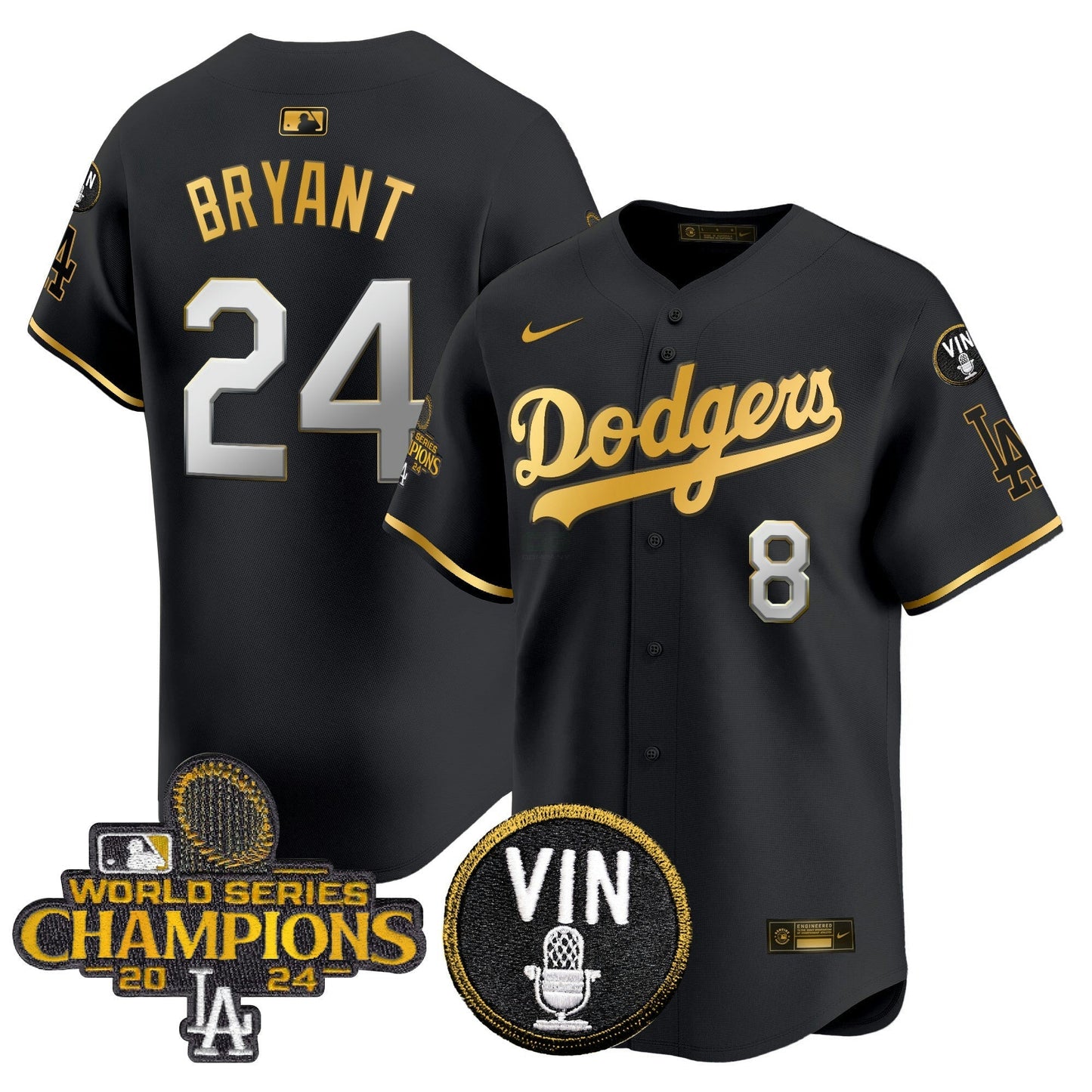 Camisa MLB Men’s 2024 World Series Champions Dourada Trim Vapor Premier Limited Jersey V3