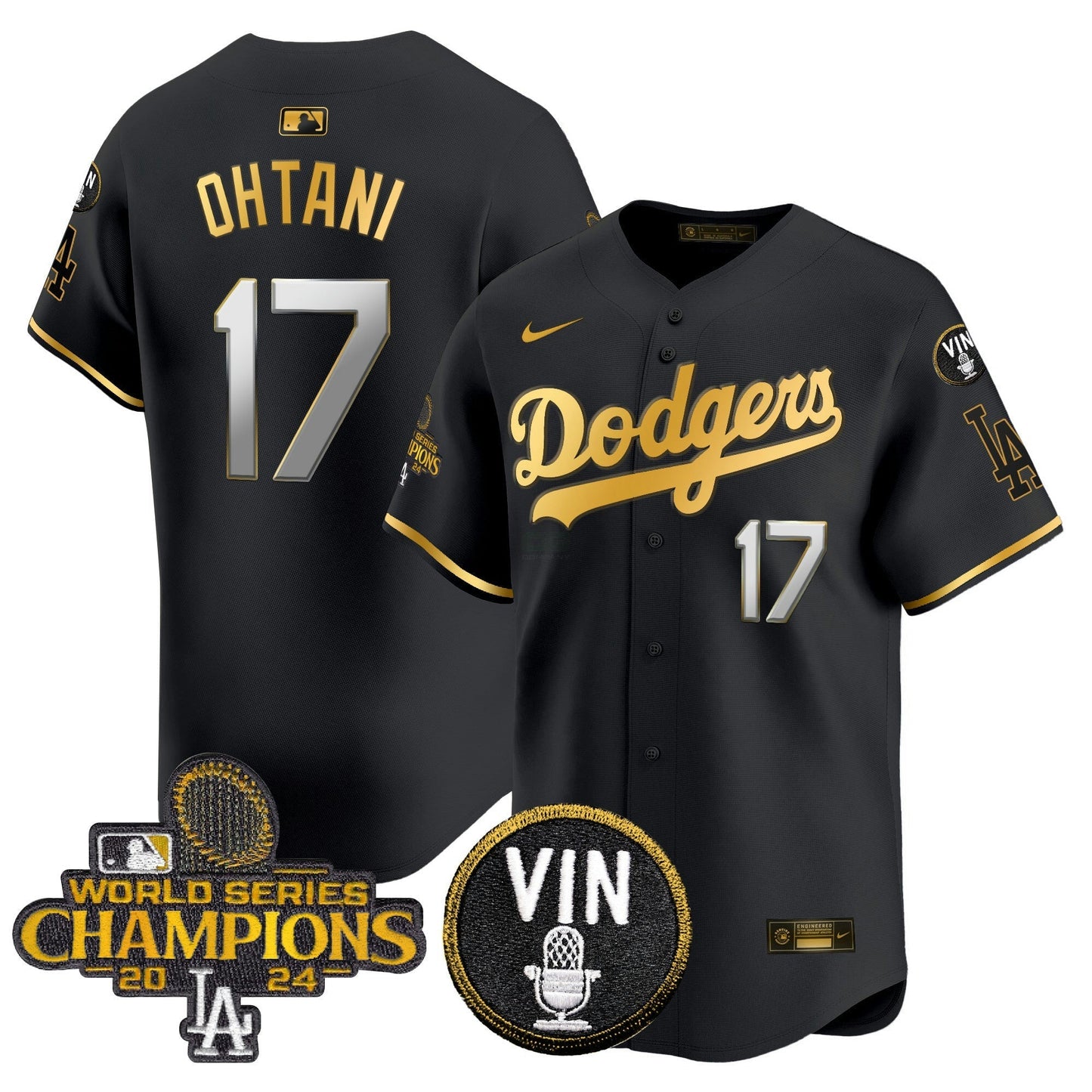 Camisa MLB Men’s 2024 World Series Champions Dourada Trim Vapor Premier Limited Jersey V3