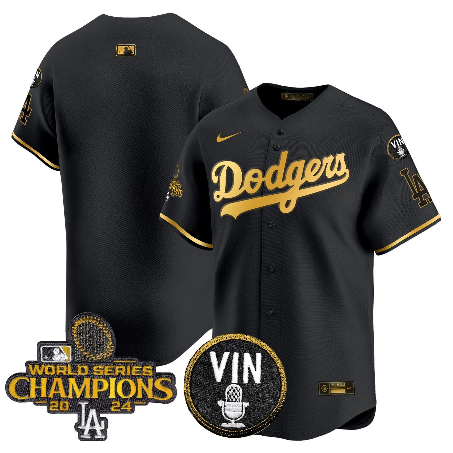 Camisa MLB Men’s 2024 World Series Champions Dourada Trim Vapor Premier Limited Jersey V3
