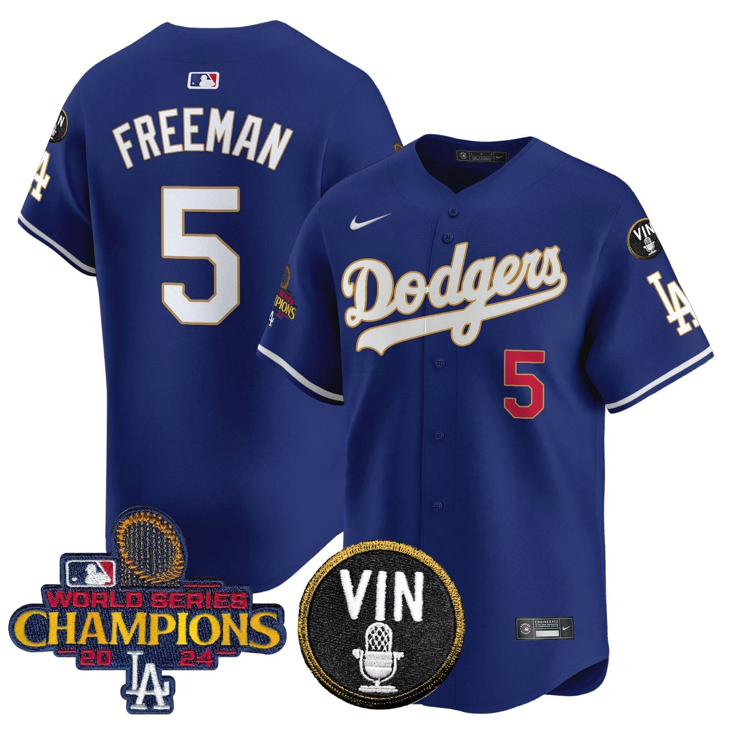 Camisa MLB Men’s 2024 World Series Champions Dourada Trim Vapor Premier Limited Jersey V3